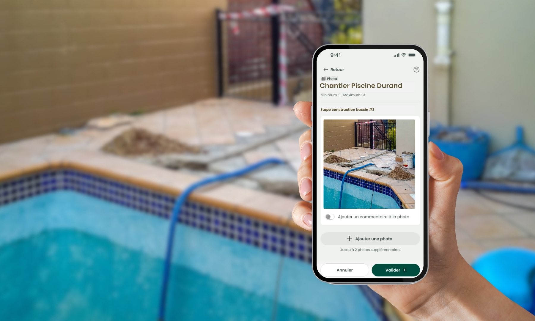 Controler et suivre son chantier piscine avec Certificall
