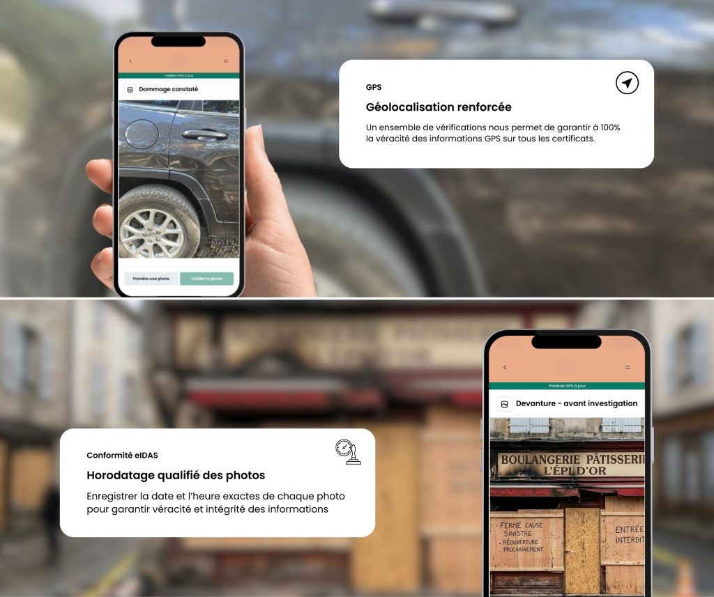 Constats certifiés par photo avec l'application Certificall pour les experts d'assurance