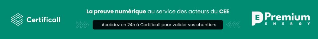 Formulaire de contact des artisans RGE partenaire de Premium energy qui vont utiliser Certificall pour contrôler leurs chantiers CEE