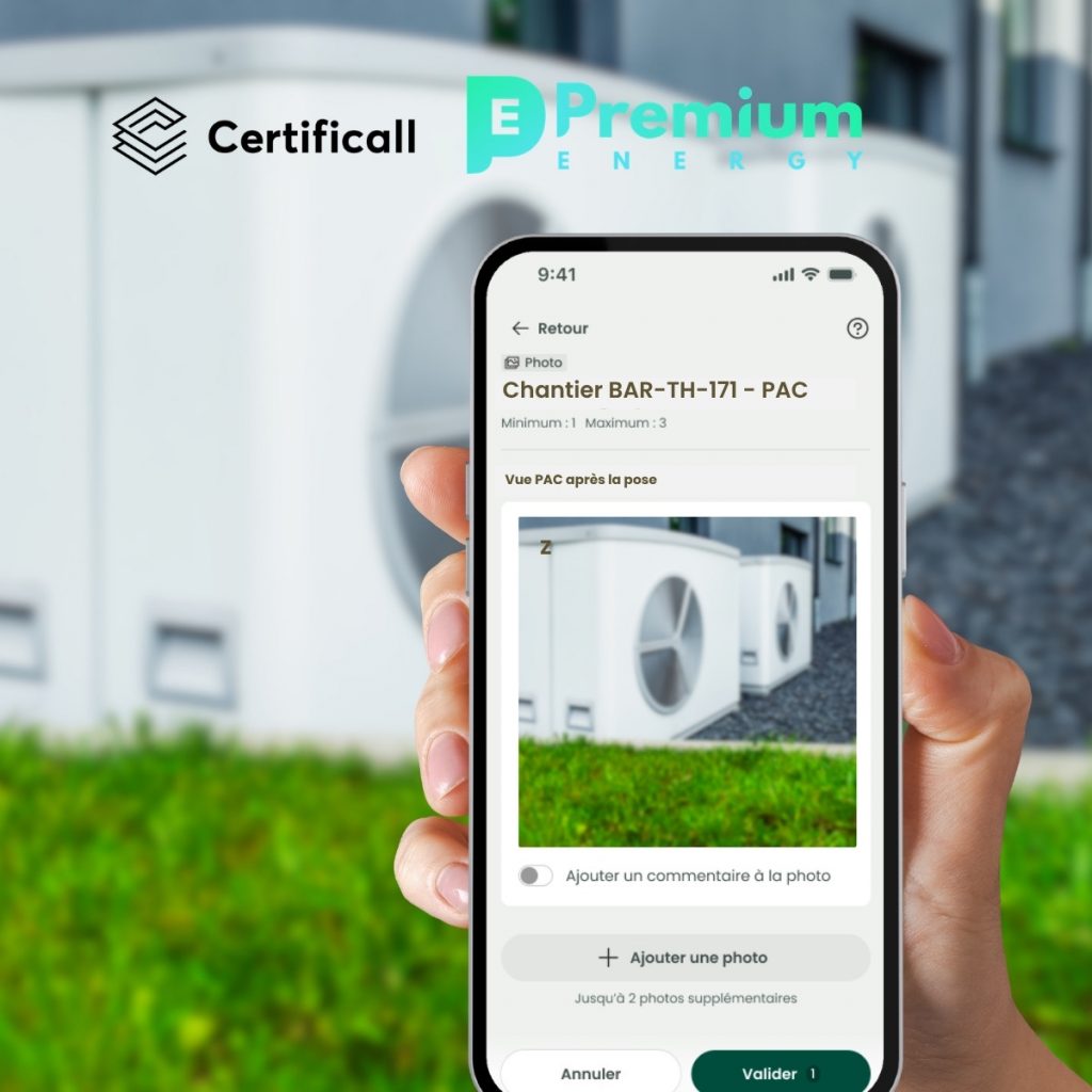 Premium energy - Certificall partenaires pour le contrôle visuel à distance des chantiers CEE