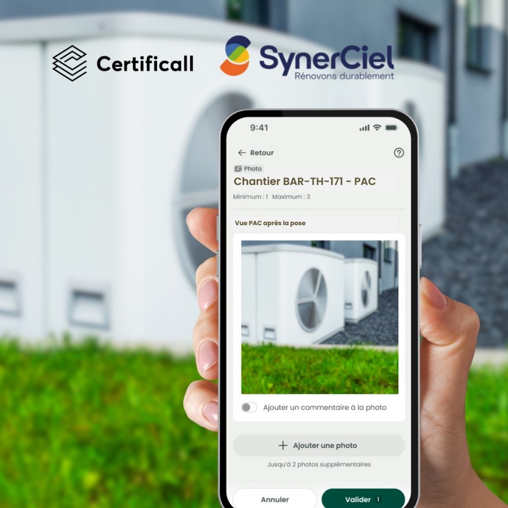 Synerciel - Certificall partenaires pour le contrôle visuel à distance des chantiers CEE