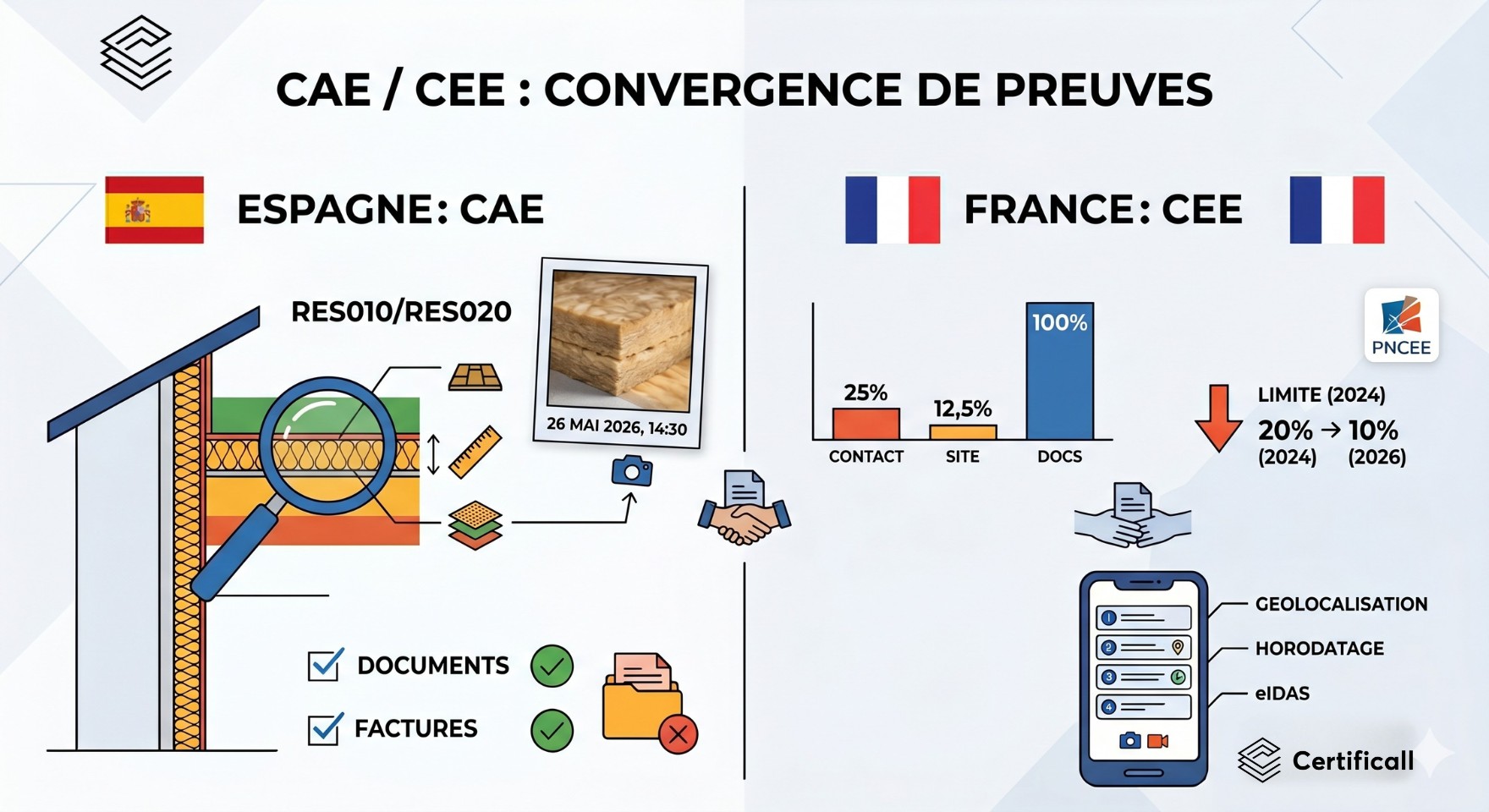 CAE évolue comme les CEE vers l'usage des photos horodatées et géolocalisée