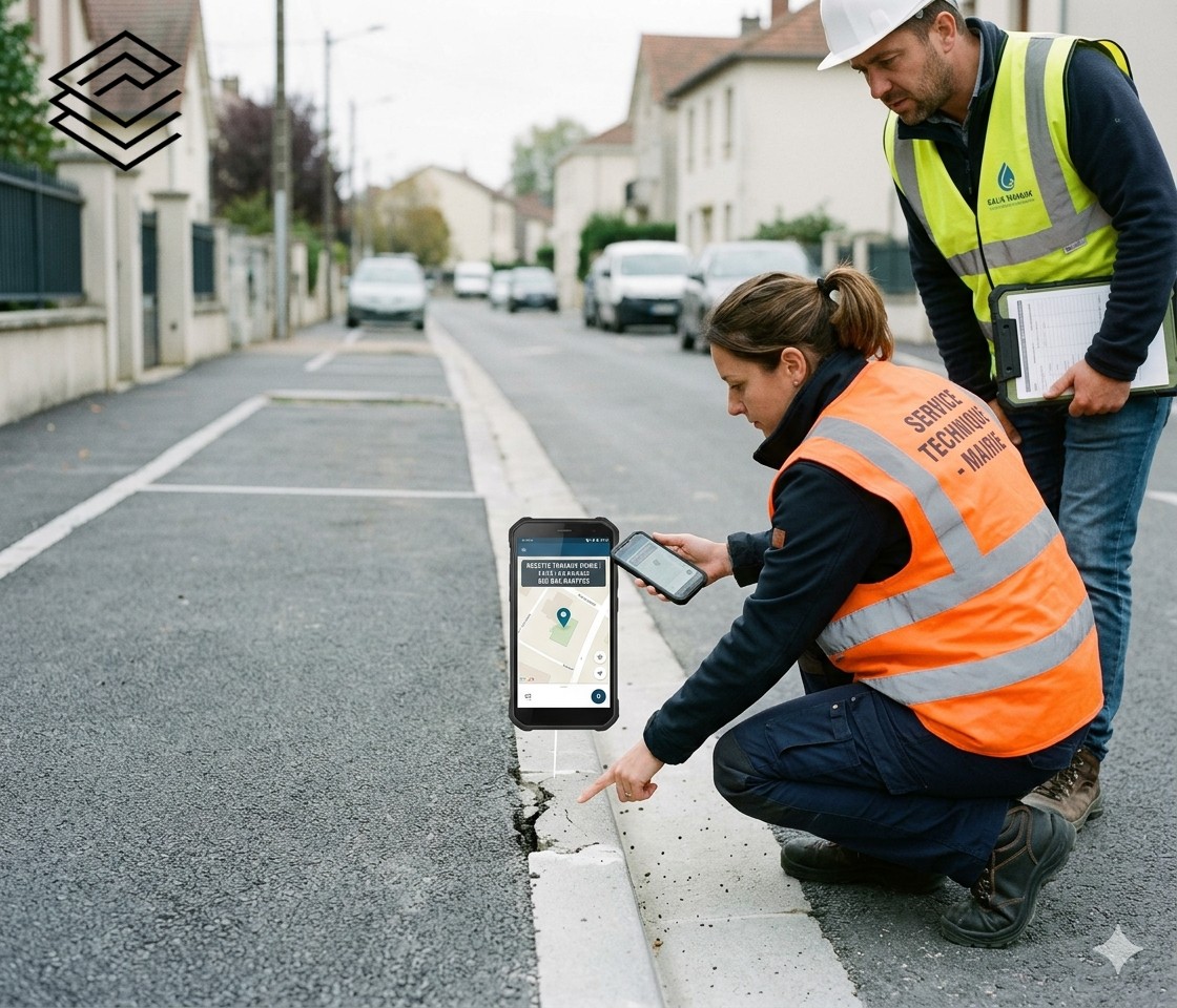 Constat photo suivi reception travaux voirie collectivités publiques avec Certificall