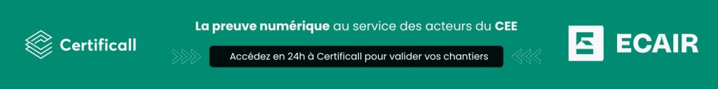 Formulaire de contact des artisans RGE partenaire de ECAIR qui vont utiliser Certificall pour contrôler leurs chantiers CEE