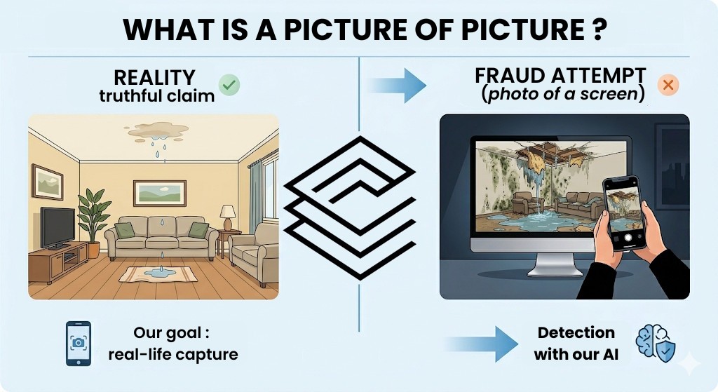 What is photo of a photo and how it is detected with Certificall AI as an image fraud