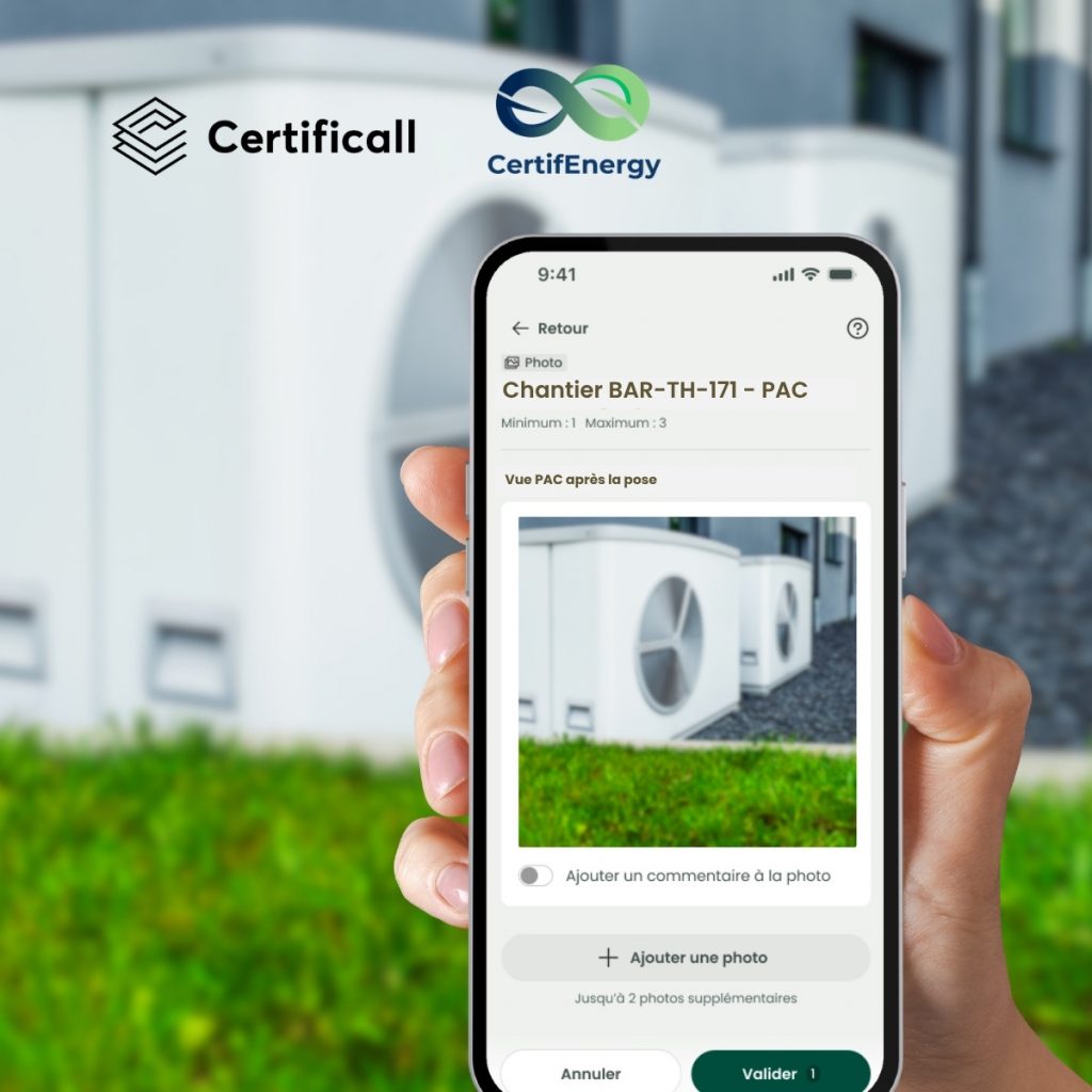 CertifEnergy - Certificall partenaires pour le contrôle visuel à distance des chantiers CEE