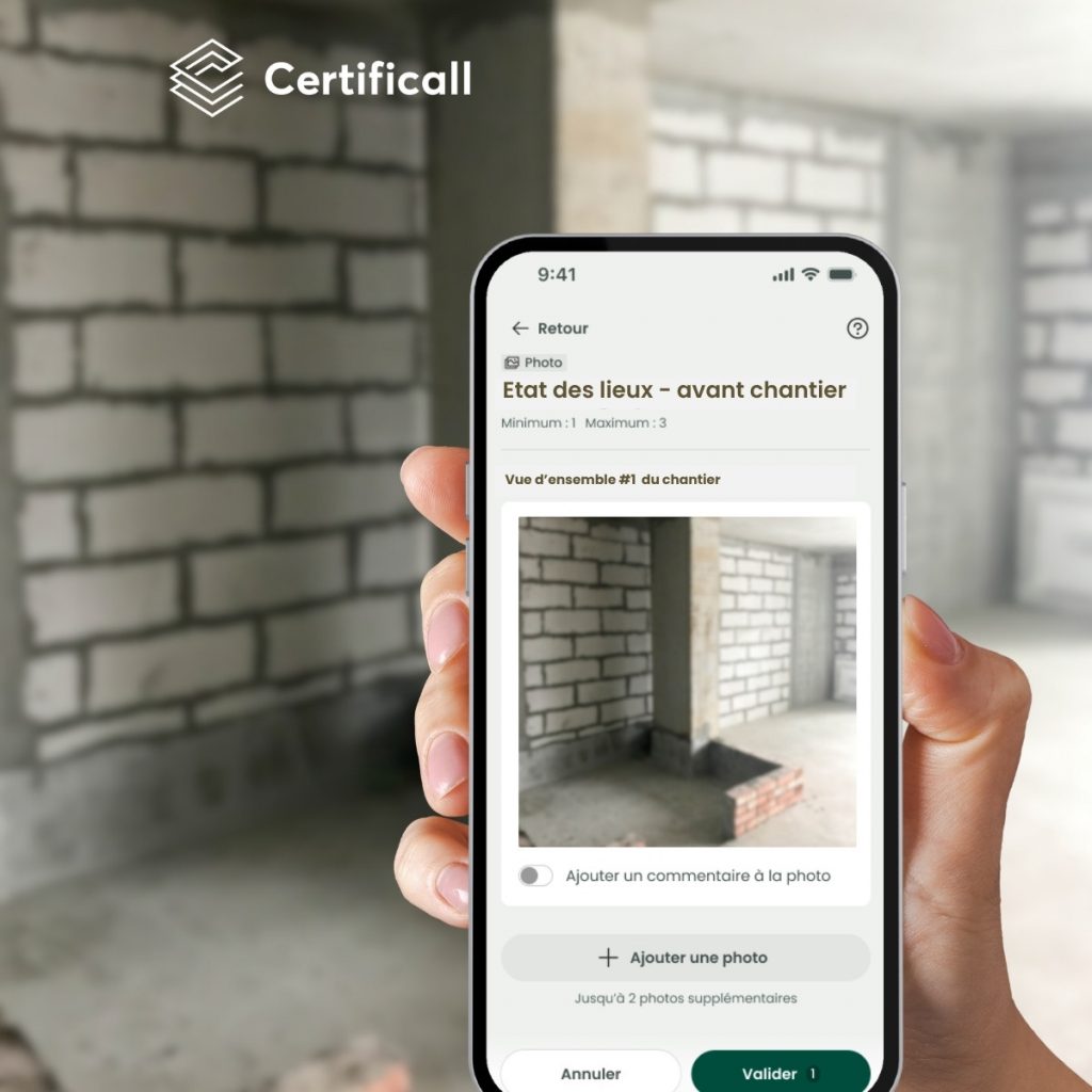 confirmation vente Certificall