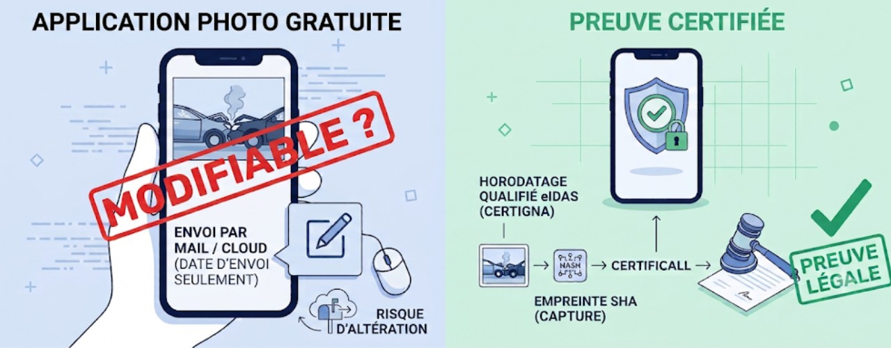 application photo gratuite : quelle fiabilité pour celles qui prétendent certifier la photo ? Certificall répond
