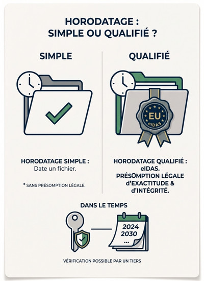 Jeton d'horodatage électronique qualifié eIDAS appliqué à une photo certifiée Certificall