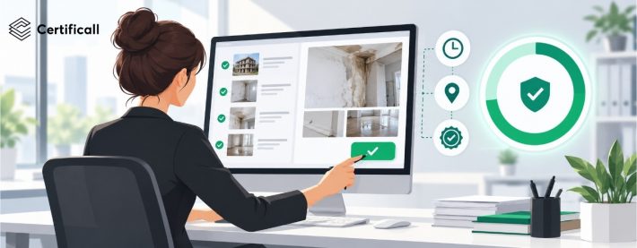 Nouveautés Certificall : une responsable valide un dossier de photos certifiées avant sa clôture