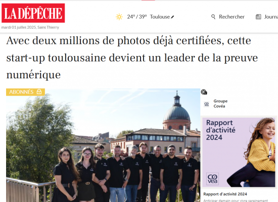 Certificall dans la Dépêche du Midi